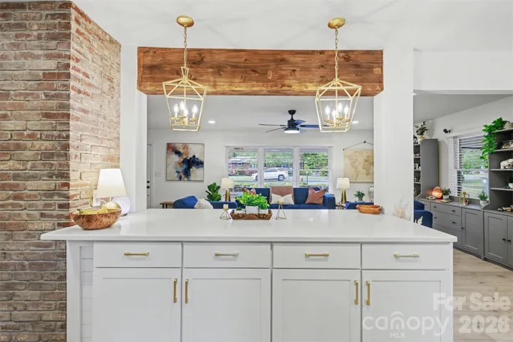 view from kitchen into living area