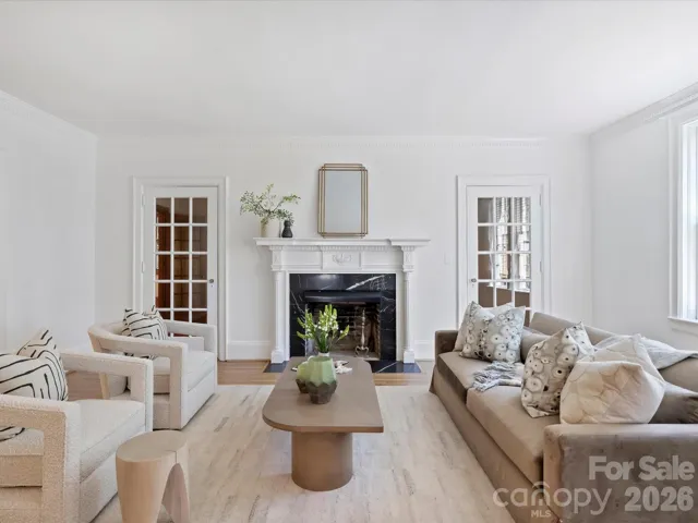 Living room with fireplace