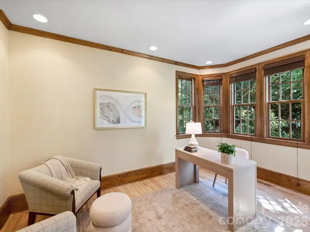 Main level office with amazing windows