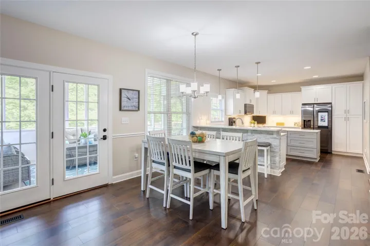 Large dining space off kitchen