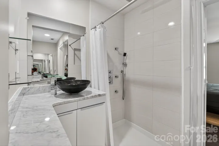 updated double vanity bathroom