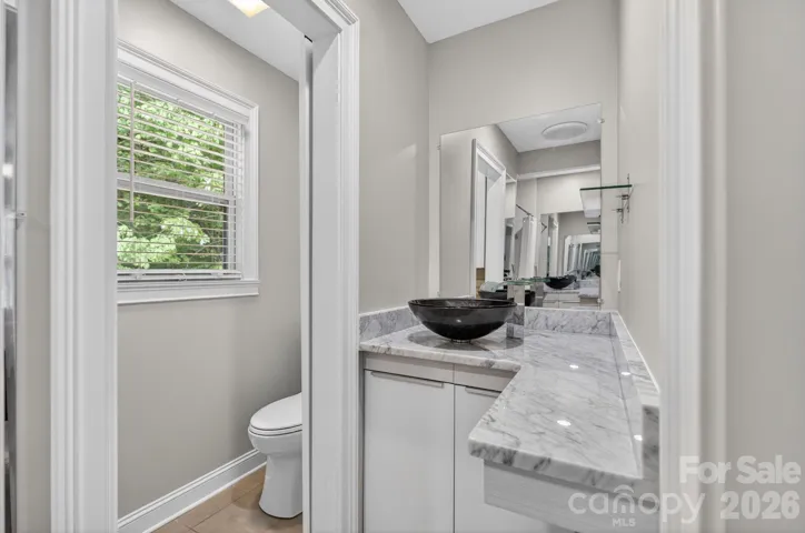 updated double vanity bathroom