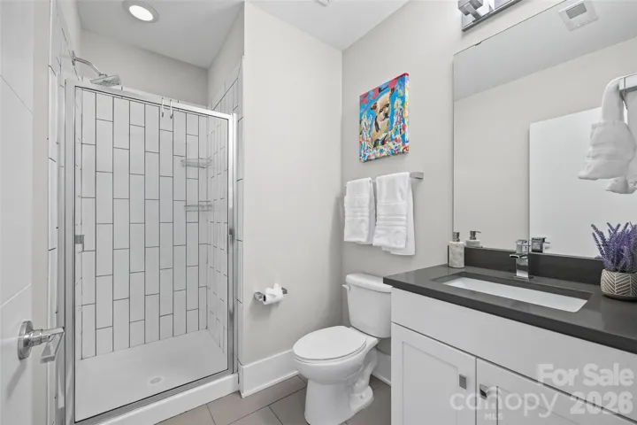 Full bath on lower level