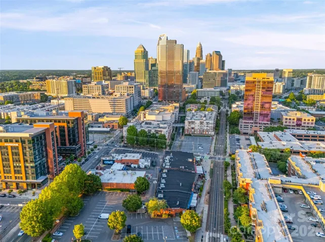 Aerial of South End to Uptown