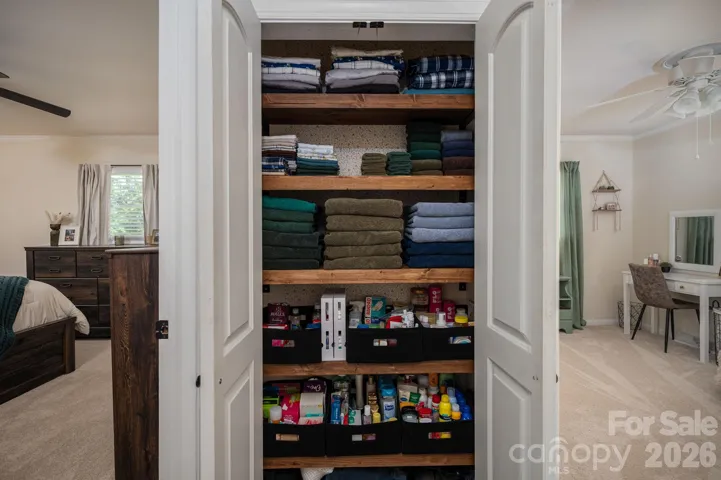 Large storage closet in family room