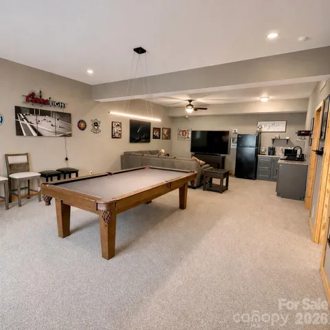 Basement gameroom/living/kitchenette