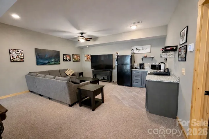 Basement gameroom/living/kitchenette