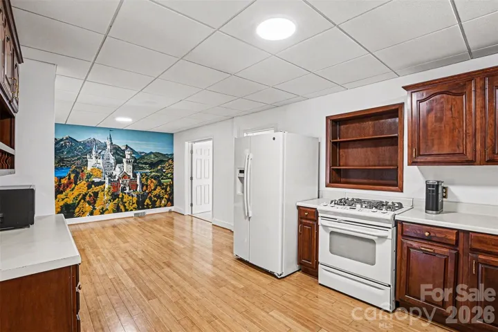 Kitchen view towards eat in dining area