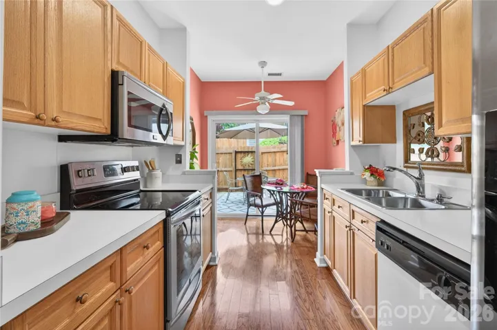 Looking into the cheery breakfast nook