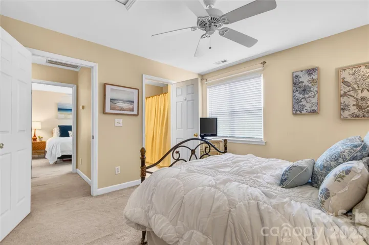 Looking into the bath and hallway