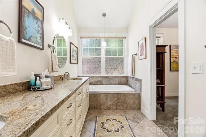 Huge soaker tub in Owners Bath