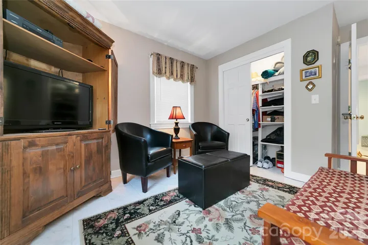 The primary suite has the walk-in closet, as well as a smaller closet in the bedroom