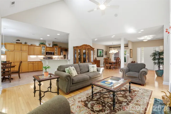 Open to kitchen and family room