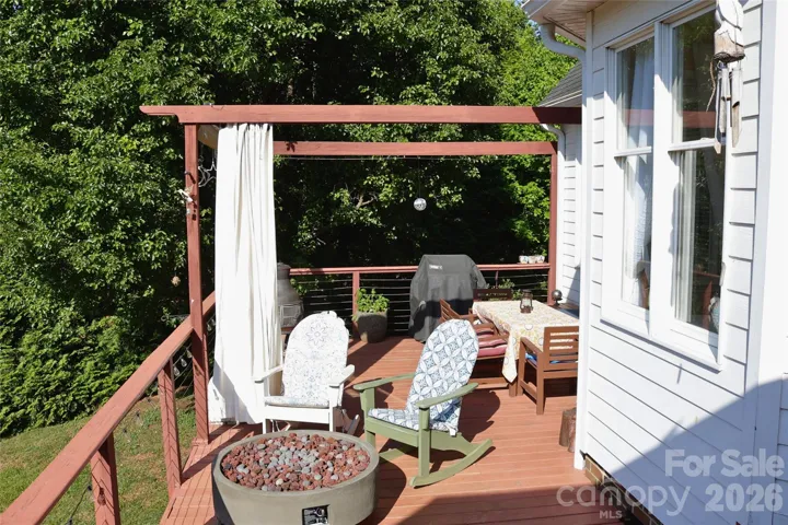 Relaxing Deck with Views of the Lake Nixon, fire pit and tranquil garden areas