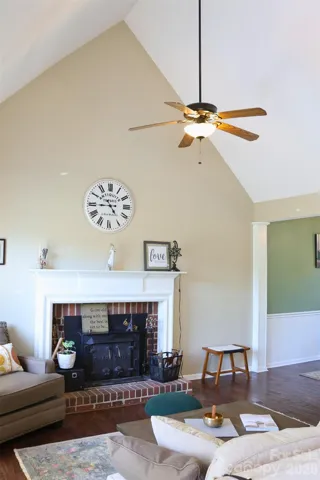 Vaulted Ceilings add volume to the size of the  Family Room