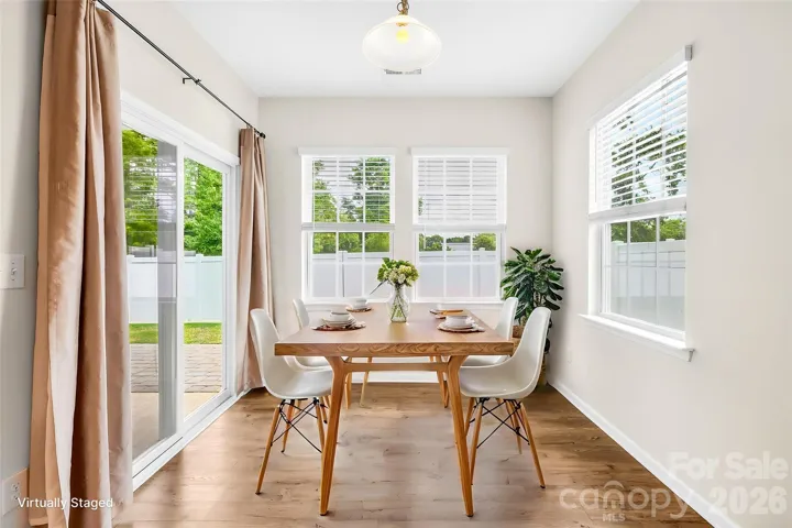 Virtually staged breakfast area