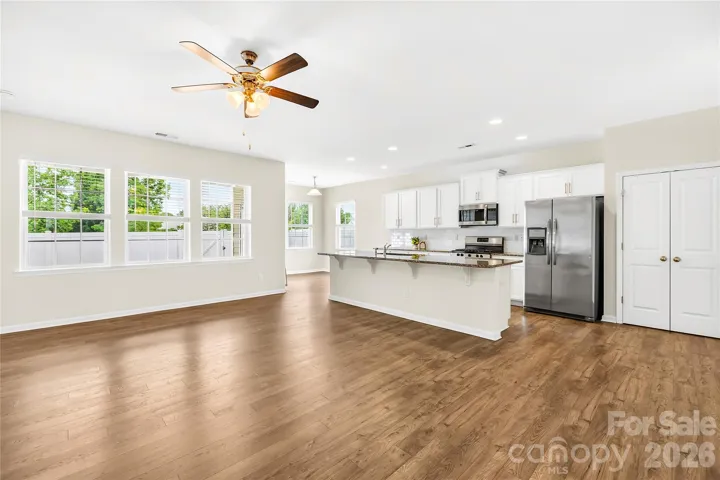 Open concept kitchen and living space