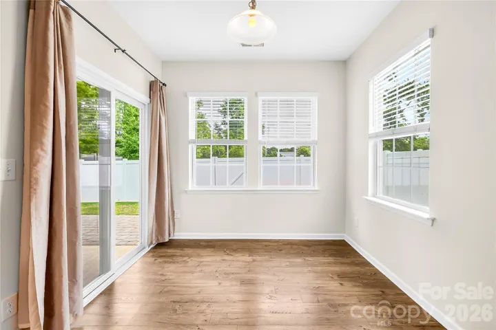 Breakfast area with sliding door to patio