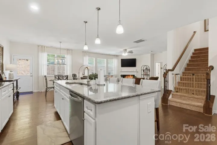 Open kitchen with central island for gathering