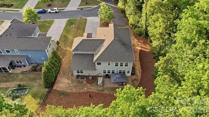 Aerial view of backyard. Complete privacy for relaxing or entertaining