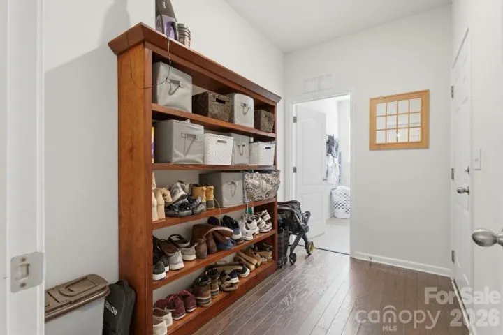 Drop zone area from garage leading into laundry on main level