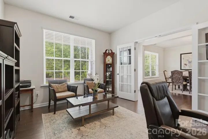 Office with French doors for style and function