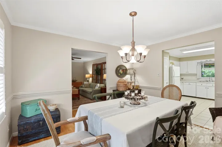 View of dining room into kitchen