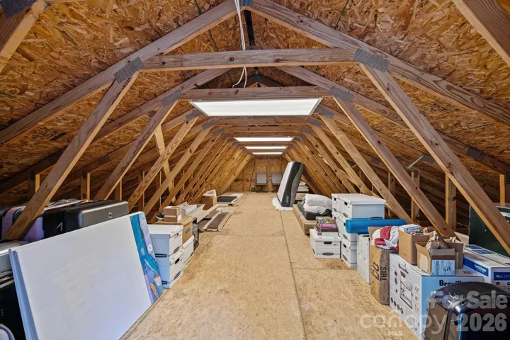 Unfinished bonus/storage space above detached garage. 