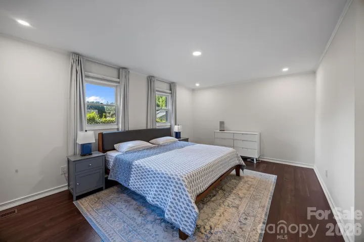 Light-filled primary bedroom. 