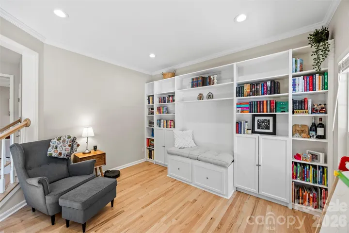 Custom built-in cabinets in den/study/office