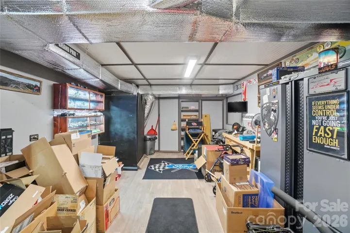 Basement workshop area