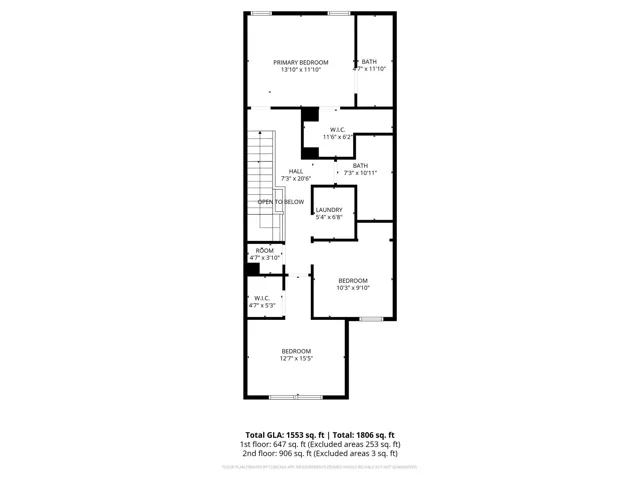 Well laid out 2nd floor with spacious rooms and closet space