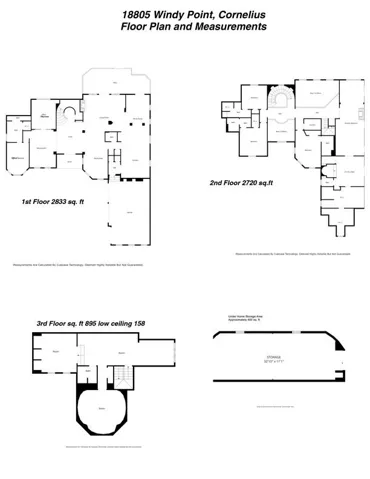 Floor plan for 3 floors plus under deck storage