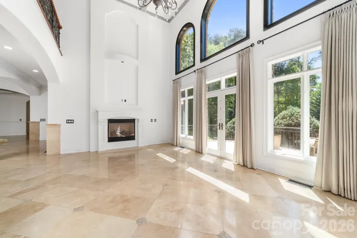 20 foot high ceilings and floor to ceiling windows