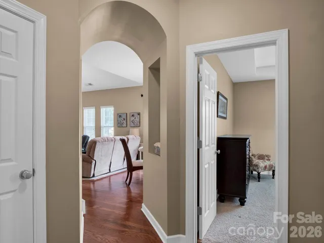 Primary bedroom is located next to the living area