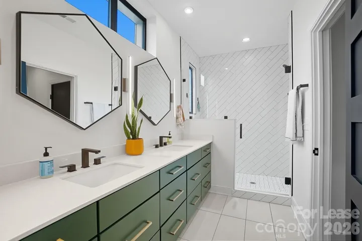 Primary bathroom on upper level. 