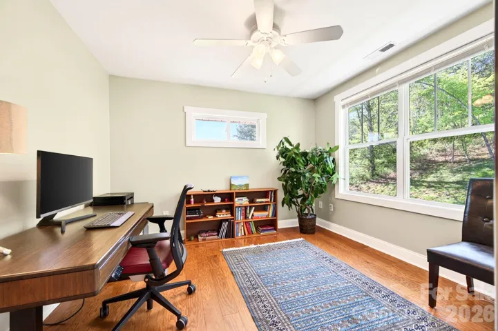 Transom window and large double hung windows for natural light