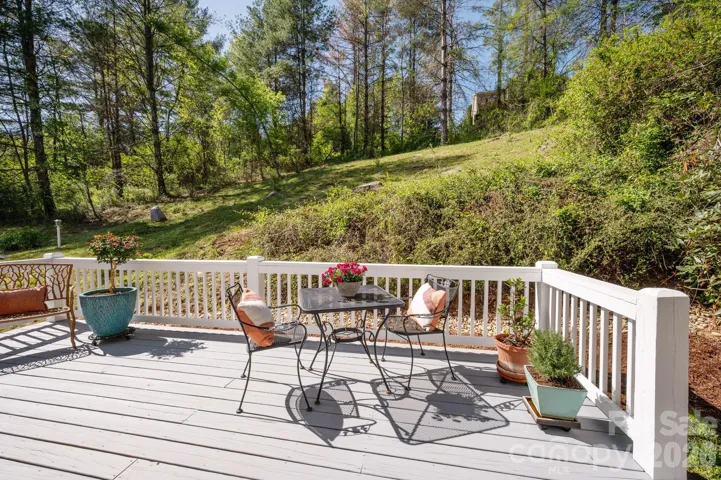Rear deck overlooking hillside