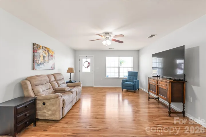 Spacious Living Room with Gas Log Fireplace