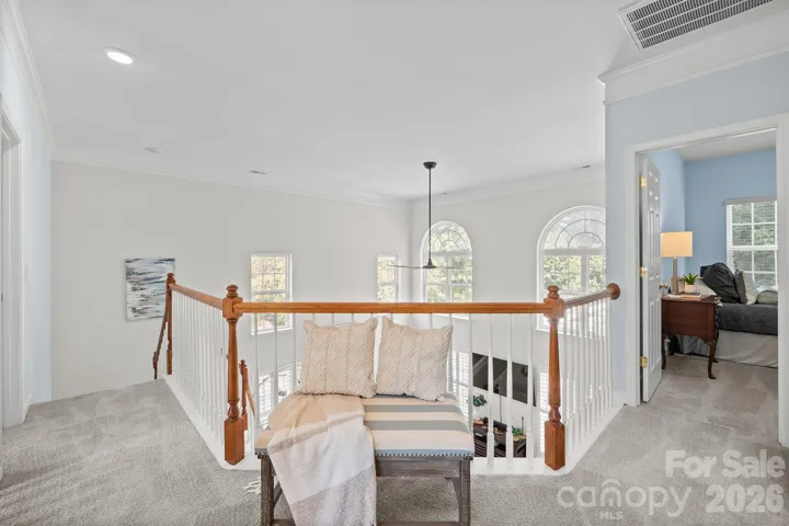 View from upstairs, overlooking great room