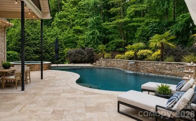 Private pool and hot tub- Virtually staged