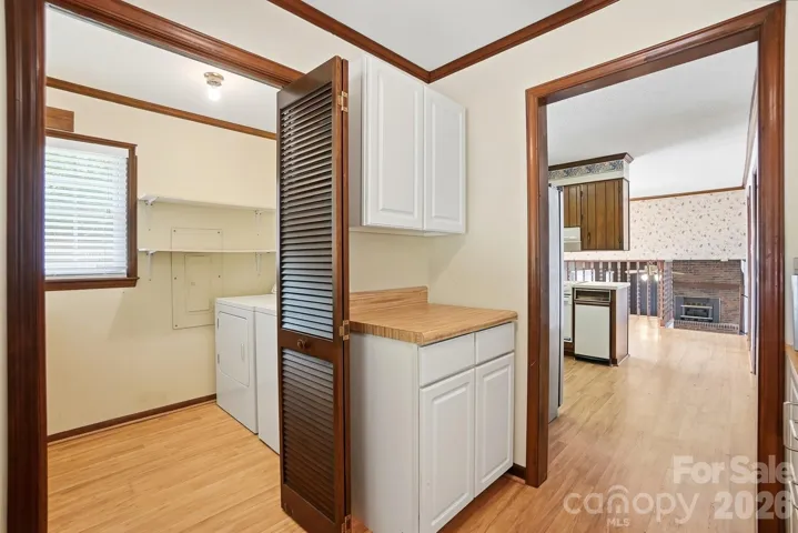 laundry room on left