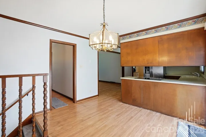 view of kitchen from dining area
