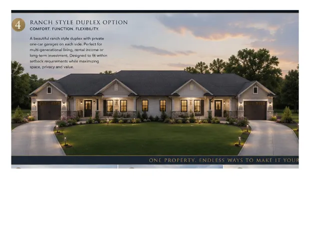 Digital creation of a duplex with a single car garage on both sides