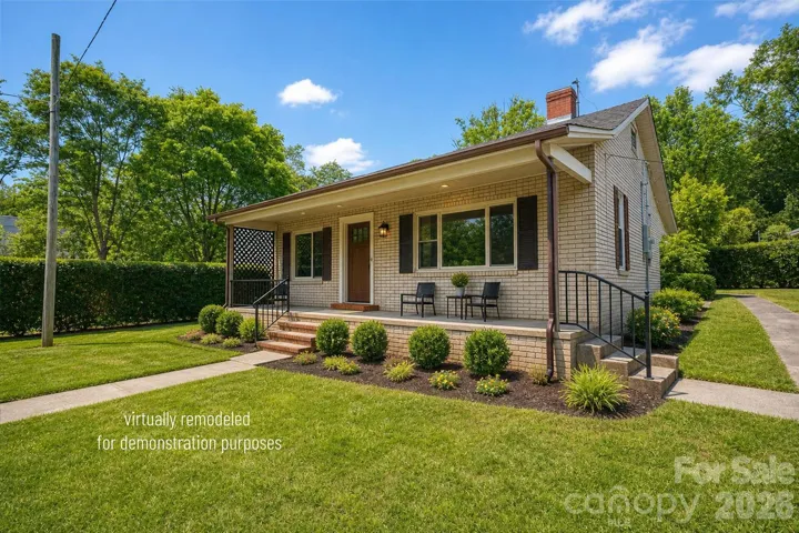 Virtually staged view of the home from the street