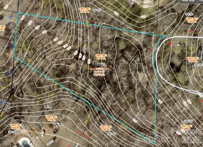 Plat with topography