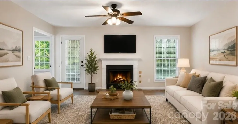Virtually Staged Open Living Room!