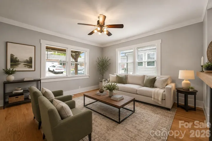 Virtually staged living room