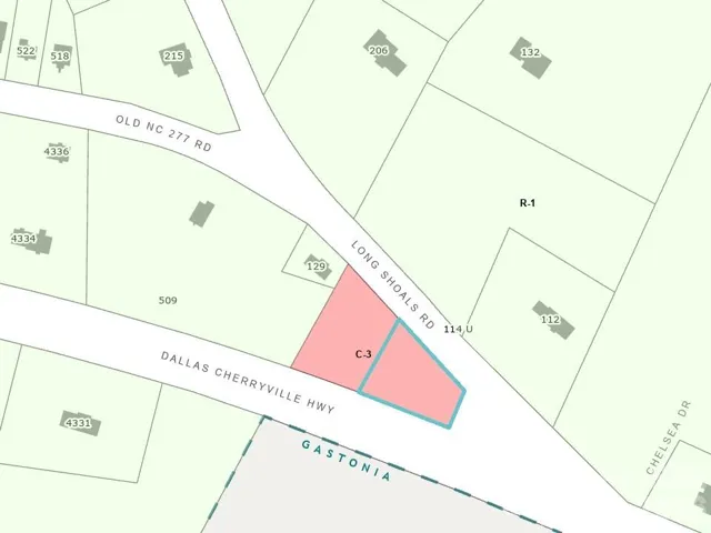 Both parcels are zoned C-3 and total approximately 1 acre.  2 parcels for 1 price.