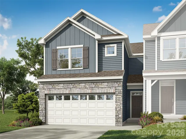 Photo shows homesite 6, an Elijah F end unit plan